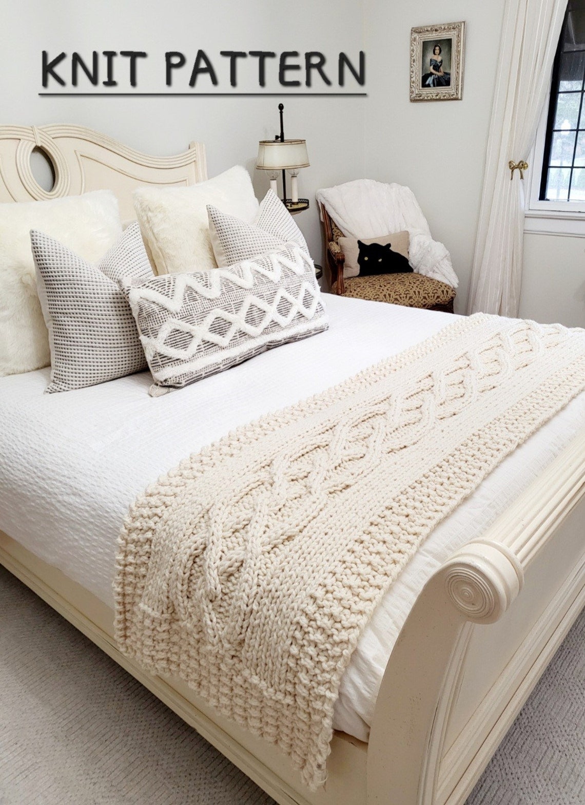 BED RUNNER KNITTING Pattern/super Chunky Knit Blanket/easy Etsy India