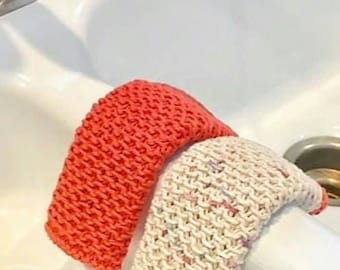 Easy Knit Dishcloth Pattern: Beginner Smocked Cotton Washcloth (PDF Pattern)
