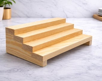 Perfumers Organ – Solid Pine 4-Tier Display Stand | Essential Oil & Fragrance Bottle Rack | Handmade Wooden Display, Made to Order