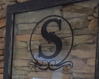 Monogram Oval Lettering Door Entry Decal Front Home Decor