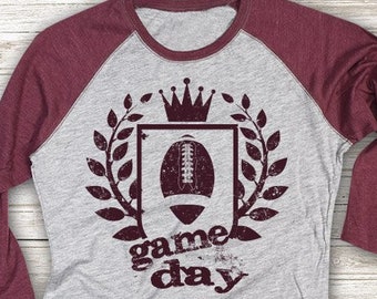 Womens Raglan Shirt, Game Day, Cute Football Shirt, Raglan Tee, Game Day 4