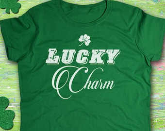 Women's St. Patricks Day Shirt, Lucky Charm, Lucky Irish Shirt, Shamrock, Green Shirt, Irish Tee, Funny