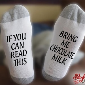 Chocolate Milk Socks, If You Can Read This Bring Me, Birthday, Christmas, Gift For Him, Gift For Her