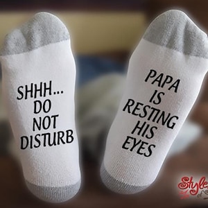 Papa Is Resting His Eyes, Do Not Disturb, Socks, Fathers Day Gift, Gift For Dad, Gift For Grandpa, Gift For Him