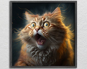 Crazy Cat, Wall Decor, Poster, Fine Art