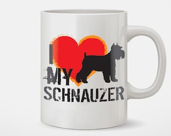 I Love My Schnauzer Dog Coffee Mug