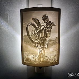 Dirt Bike Motorcycle, Lithophane Night Light,  Mothers day, Father’s Day, Gift For Biker