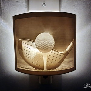 Golf, Lithophane Night Light,  Mothers day, Father’s Day, Gift For Golfer, Golf Ball On Tee