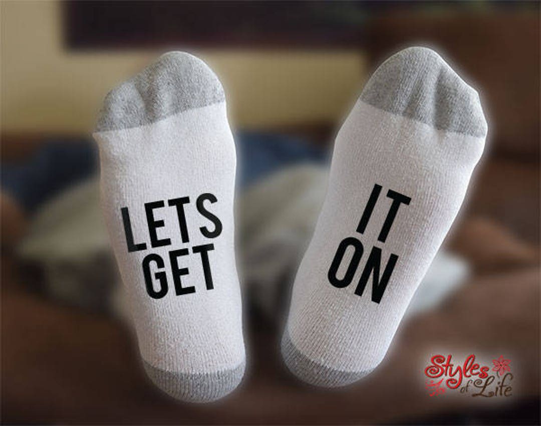 Lets Get It on Socks, Funny Socks, Sexy Socks, Gift for Him, Gift for ...
