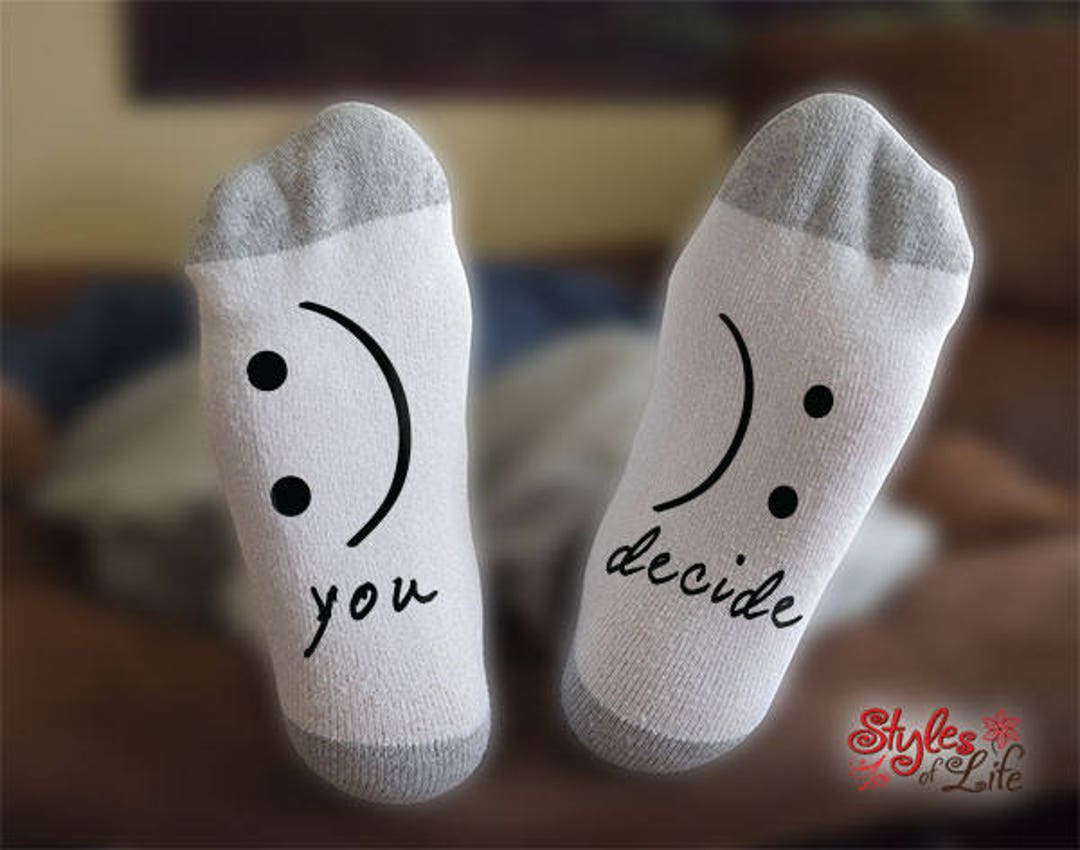 Happy Sad Socks You Decide Funny Socks Gift for Her Socks - Etsy