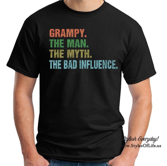 Grandpa The Man The Myth The Bad Influence Sarcastic Gift T-Shirt Grandpa The Man The Myth The Bad Influence Sarcastic Gift T-Shirt