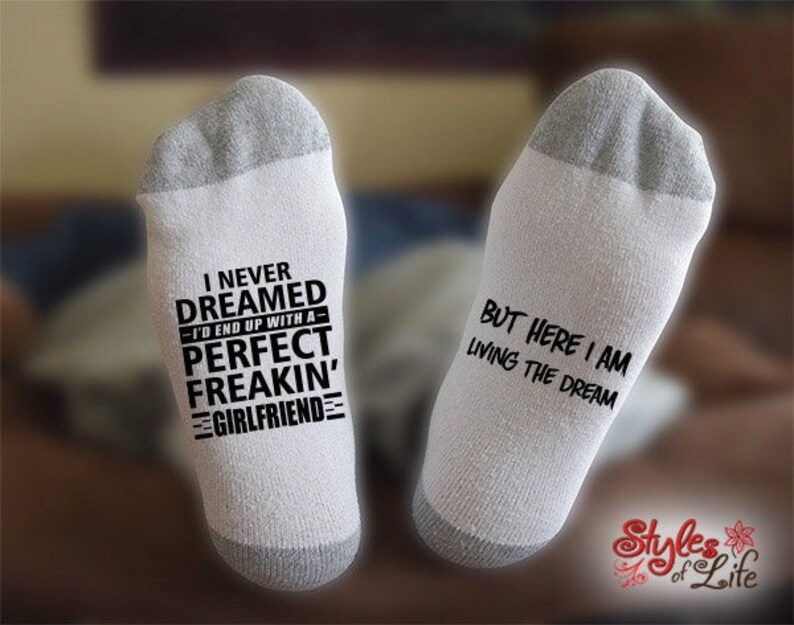 Perfect Freakin Girlfriend Socks Gift for Him Socks for Etsy