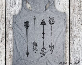 Women's Tank Top, Arrow Shirt, Gift For Her, Arrow Tank Top, Arrows Shirt