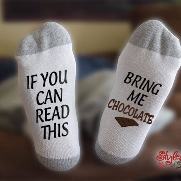 Bring Me Chocolate Socks, Chocolate Lover Socks, Gift For Her, Funny Socks