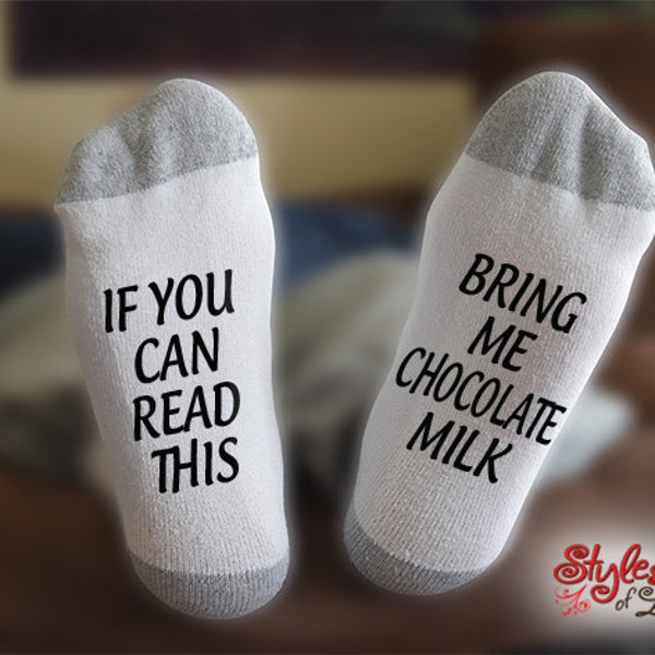 Chocolate Milk Socks, If You Can Read This Bring Me, Birthday, Christmas, Gift For Him, Gift For Her