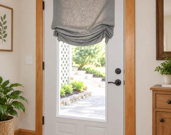 custom RELAXED ROMAN SHADE with tails