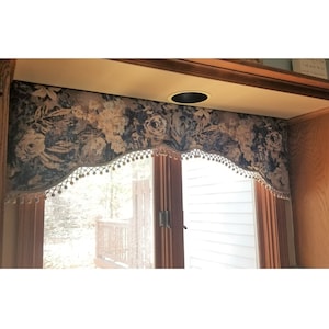 Custom SHAPED VALANCE-made to order your fabric, my lining image 1