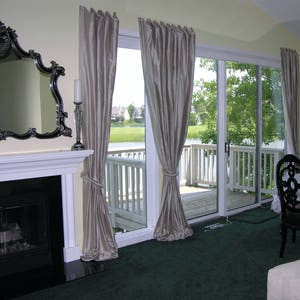100% pure silk DRAPES window treatments (fabric & lining included)