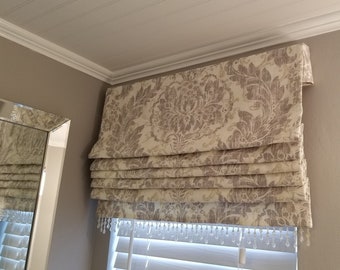 Faux Flat Roman Shade- VALANCE (your fabric,my premium lining)