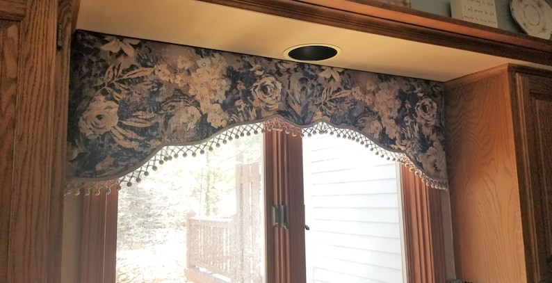 Custom SHAPED VALANCE-made to order your fabric, my lining image 4