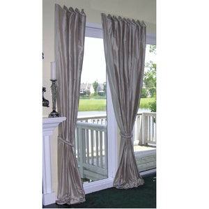 Luxurious CUSTOM faux SILK DRAPES / Curtains (fabric & lining included)