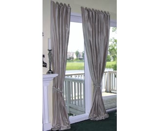 Cortinas de seda sintética personalizadas de lujo (tela y forro incluidos)