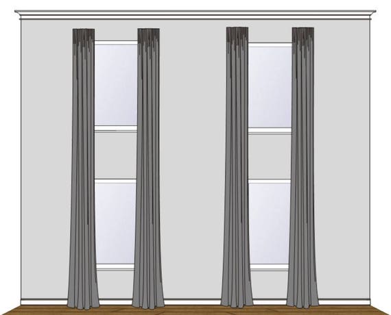 Two Story Drapes Curtains Custom Your Fabricmy Linings Etsy