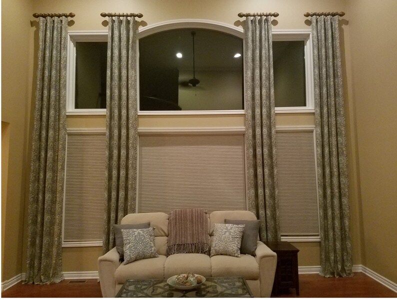 TWO STORY DRAPERY panels curtains Custom your fabric, my linings image 1