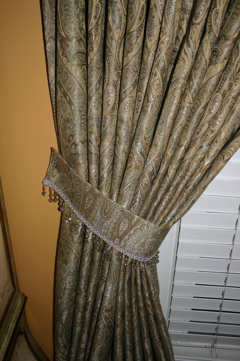 CUSTOM Gathered Rod Pocket Drapery curtain Panels Curtains & Window