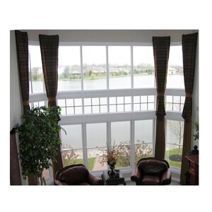 two story DRAPERY CURTAIN PANELS w/Overlay