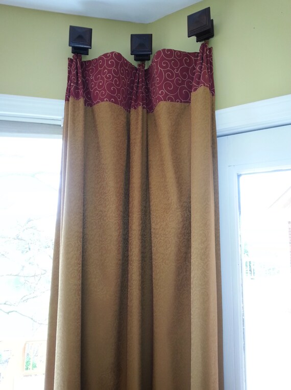 Custom Fan Pleat Drapery Panel Hung From Finials Your Etsy