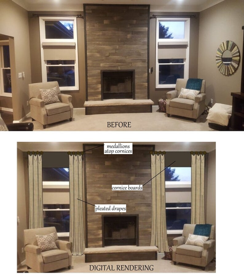 CUSTOM WINDOW TREATMENTS Digital Rendering - Etsy