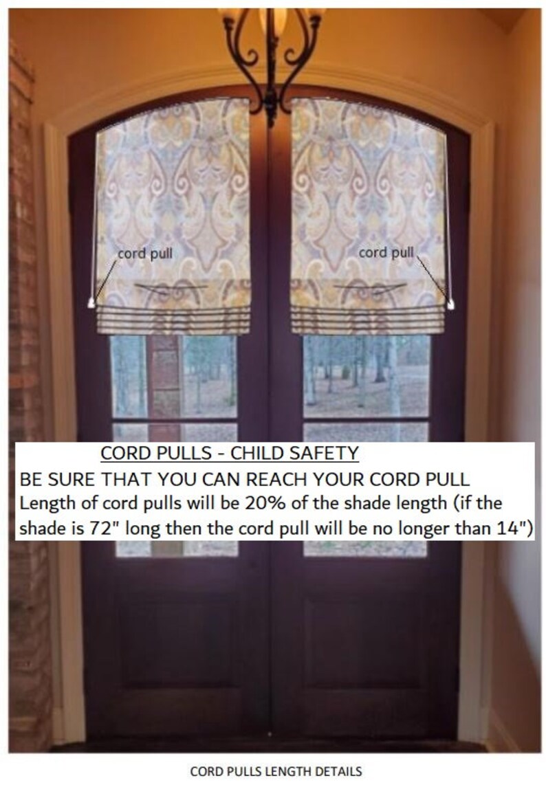 ARCHED ROMAN SHADE for Your Door Custom Price is per Shade Etsy