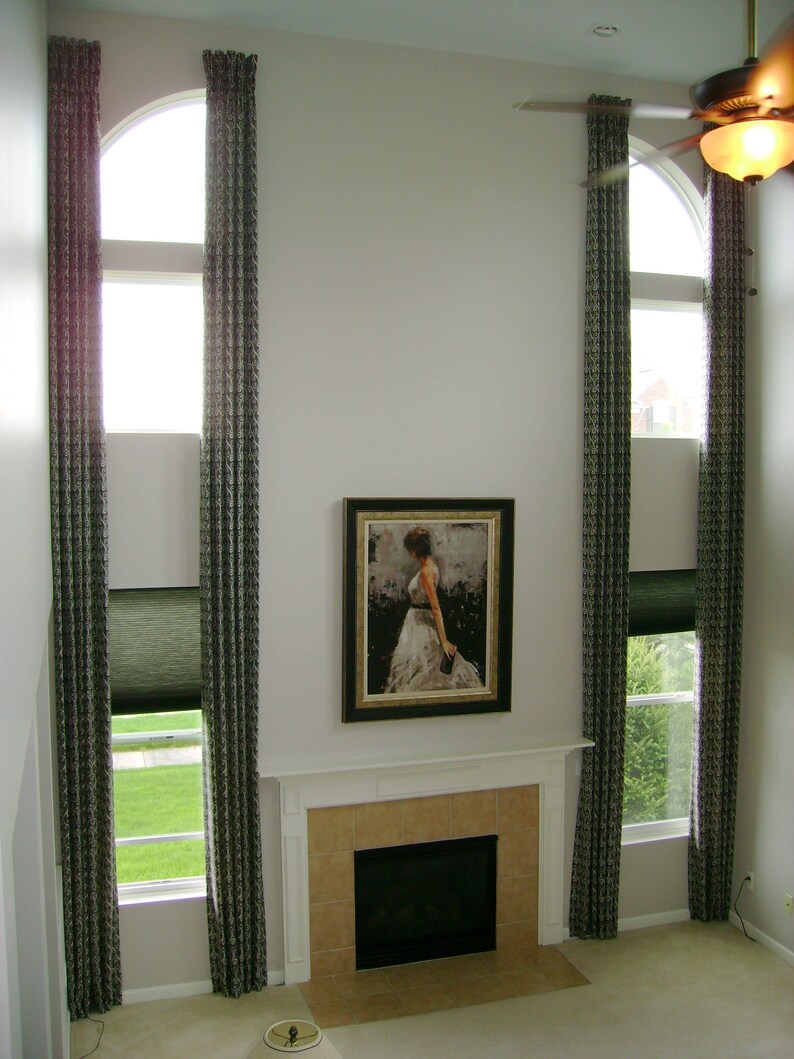TWO STORY DRAPERY panels curtains Custom your fabric, my linings image 6