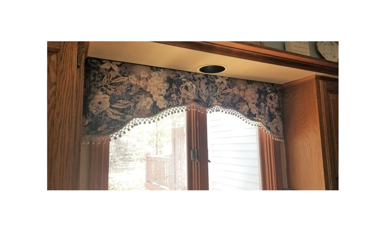 Custom SHAPED VALANCE-made to order your fabric, my lining image 1