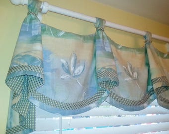 Custom Window Treatments- FLAT BELL VALANCE -made to order (your fabric,my lining)
