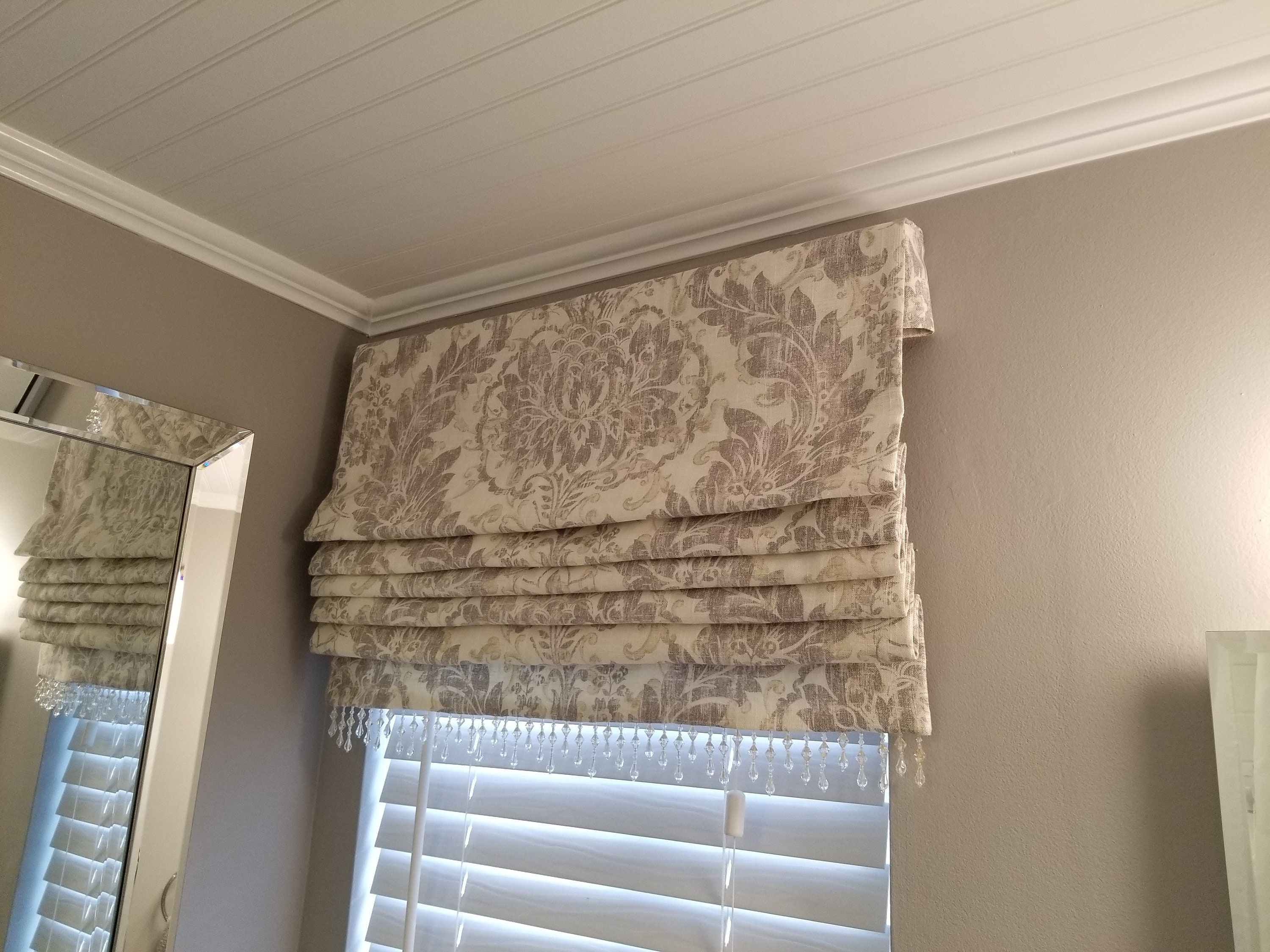 Faux Flat Roman Shade VALANCE your Fabricmy Premium Lining Etsy