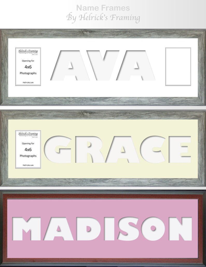Name Frame Mat Personalize it with 4x6 Photographs Great Etsy
