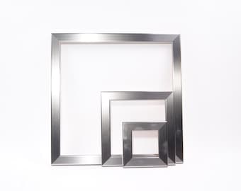 STAINLESS STEEL Square Picture Frames From 4x4, 5x5, 8X8, 12x12, 10X10, 14X14, 20X20, 24x24 or any Custom Sizes Available