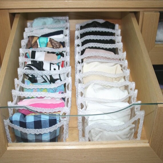 Set of 3 Underwear Drawer Organizer Panties Drawer Organizers Organizer  Lingerie Pantie Lingerie Storage 