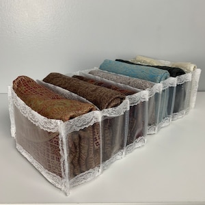 Scarf Organizer |Drawer Organizer | Pashmina | Bra Organizer | Divider | Folding | Drawers | Storage |Bikini | Lingerie Storage
