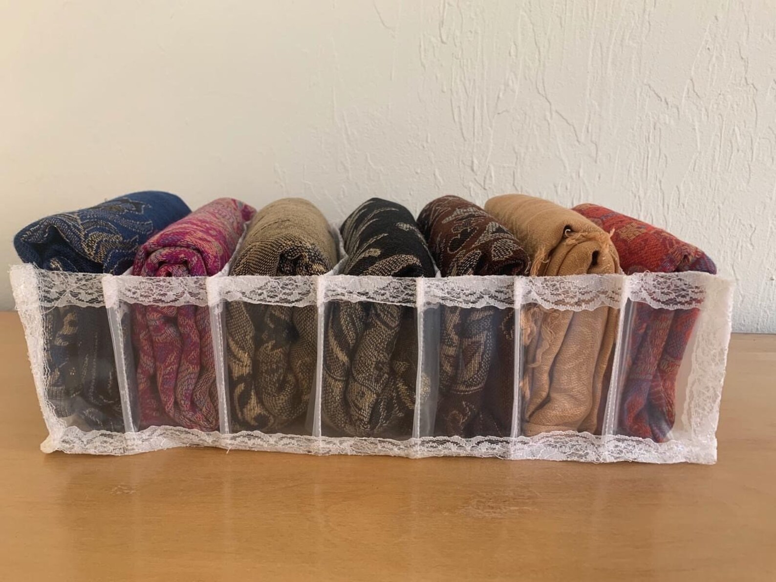 Scarf Organizer drawer Organizer Pashmina Organizer Divider Folding Drawers Storage bikini