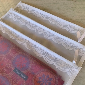 Housse pour vêtements en organza transparent fait main avec fermeture à glissière - Idéal pour ranger les pulls