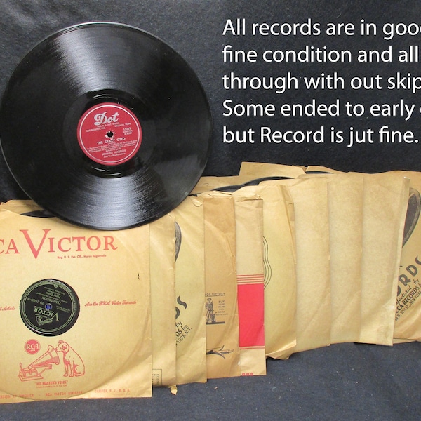 No.3864)  12 Records 78 RPM with 24 songs recorded on a USB.  All Working fine.  Good to Fine Condition.