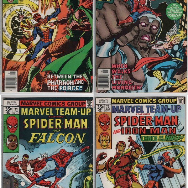 2579aa)  Set of 4, Marvel Comics Group Team up Spider Havok, Thor, Falcon, Iron Man, Very Fine+  Condition 6.0+