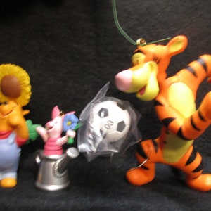 No.3432.TWO + ONE Hallmark Ornament, Garden of Piglet and Pooh plus Soccer Tigger Style, Mint condition. In the box.