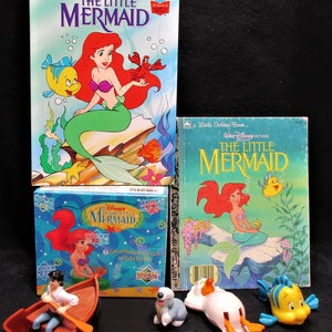 No. 3755)  2 Disney hard cover book 4 toys and full box of collector cards Good to Mint Condition