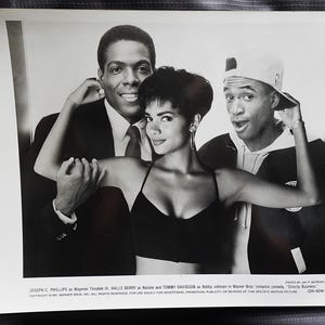 No.4193)  Tommy Davidson Joseph C. Phillips Halle Berry 8 X 10  B&W photo from 1991 Movie “Strictly Business” Very Fine Cond, Press photo