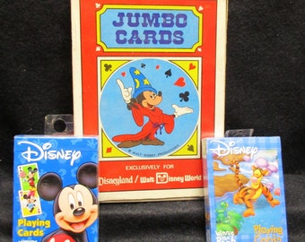 No.3862)  Disney, Character Playing Cards 2 Mint and 1 fine Condition