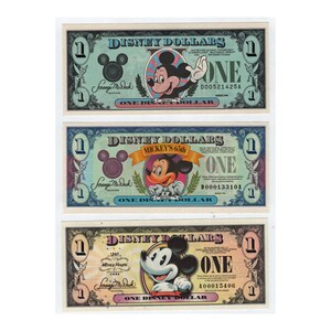 【ディズニー】ミニーマウス　ノベルティ　ドル紙幣 Disney Dollar Bills - Mickey & Minnie Mouse - Play Money